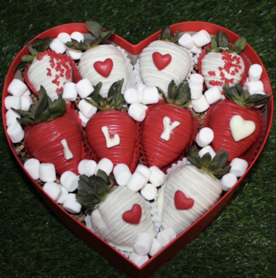 LOVE IN THE AIR: Covered chocolate strawberries for Valentine's Day.